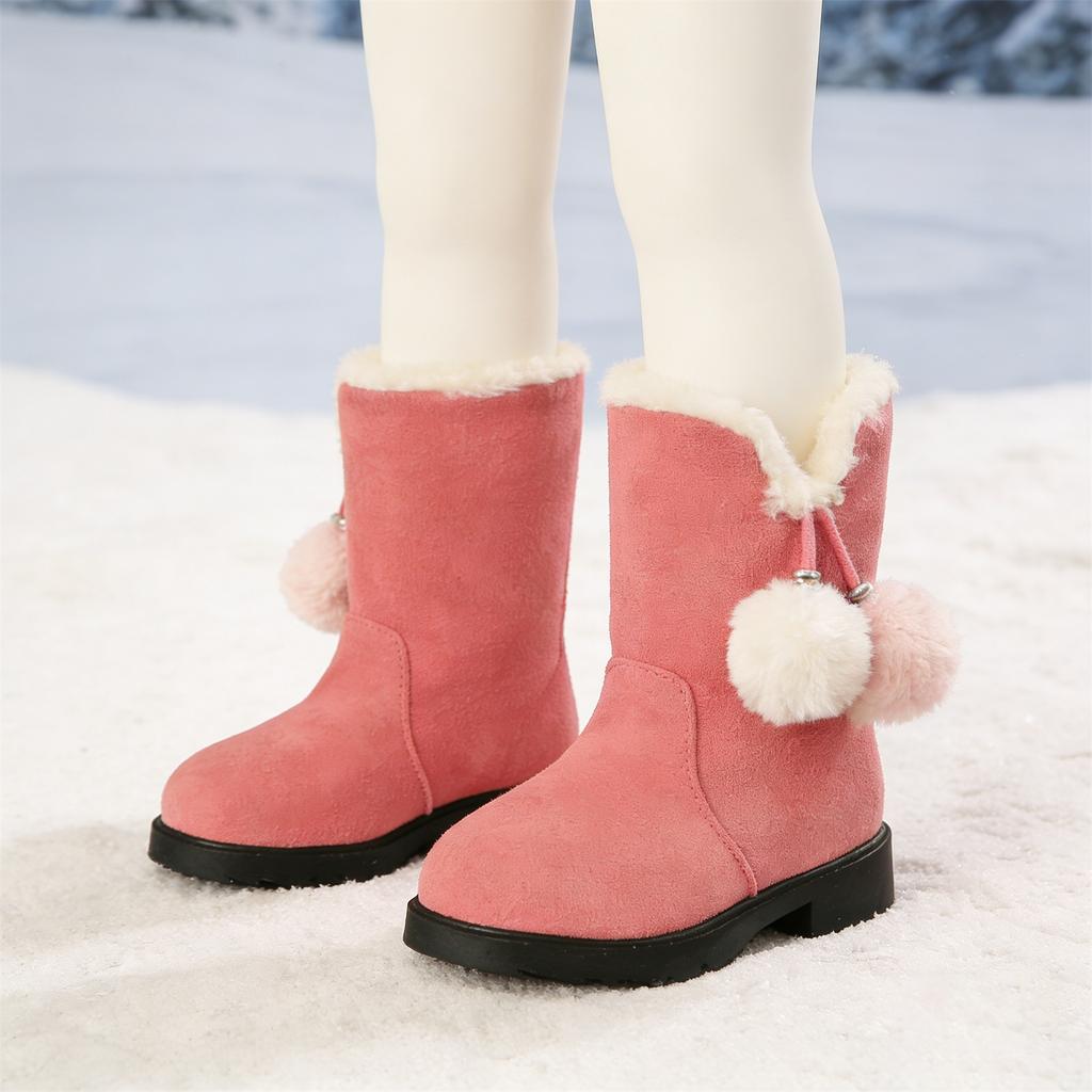 Fashionable And Cute Fleece,lined Warm Cotton Boots For Girls