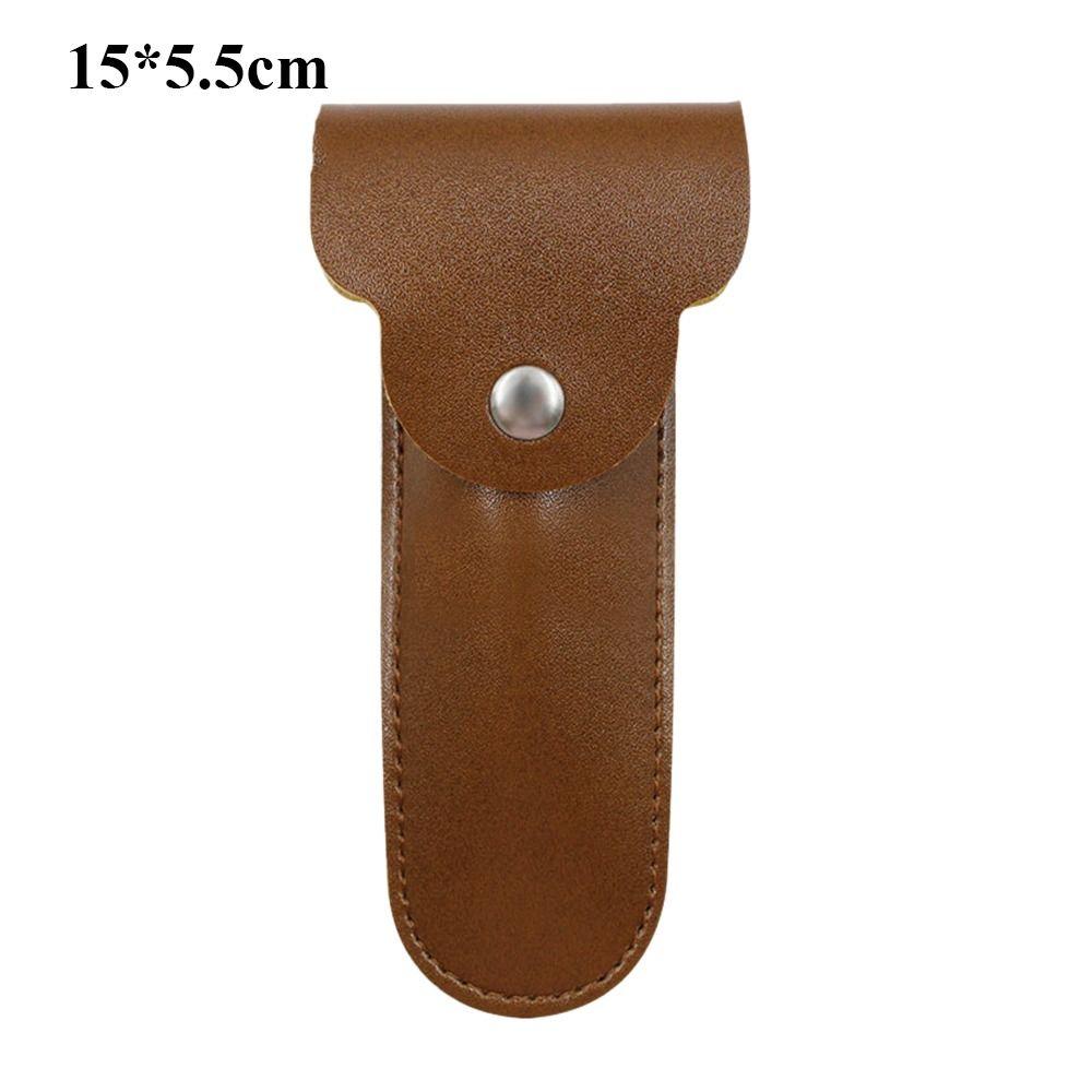 

Коричневий колір Шкіряний чохол для бритви Ручна безпечна бритва з подвійним лезом Чохол для бритви Чохол для бритви Сумки для інструментів для вулиці 15x5.5cm