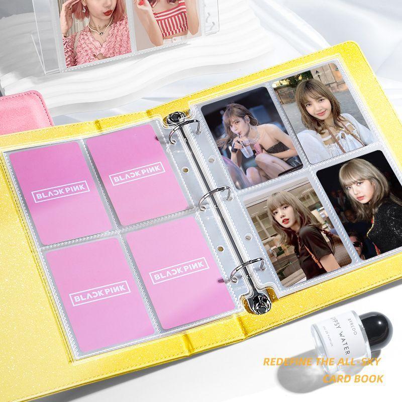 Sunwood Sparkling PU Binder A4/A5 Kpop Photocard Collect Book Large Capacity Card Holder Macaron PU Leather Idol Photo Album