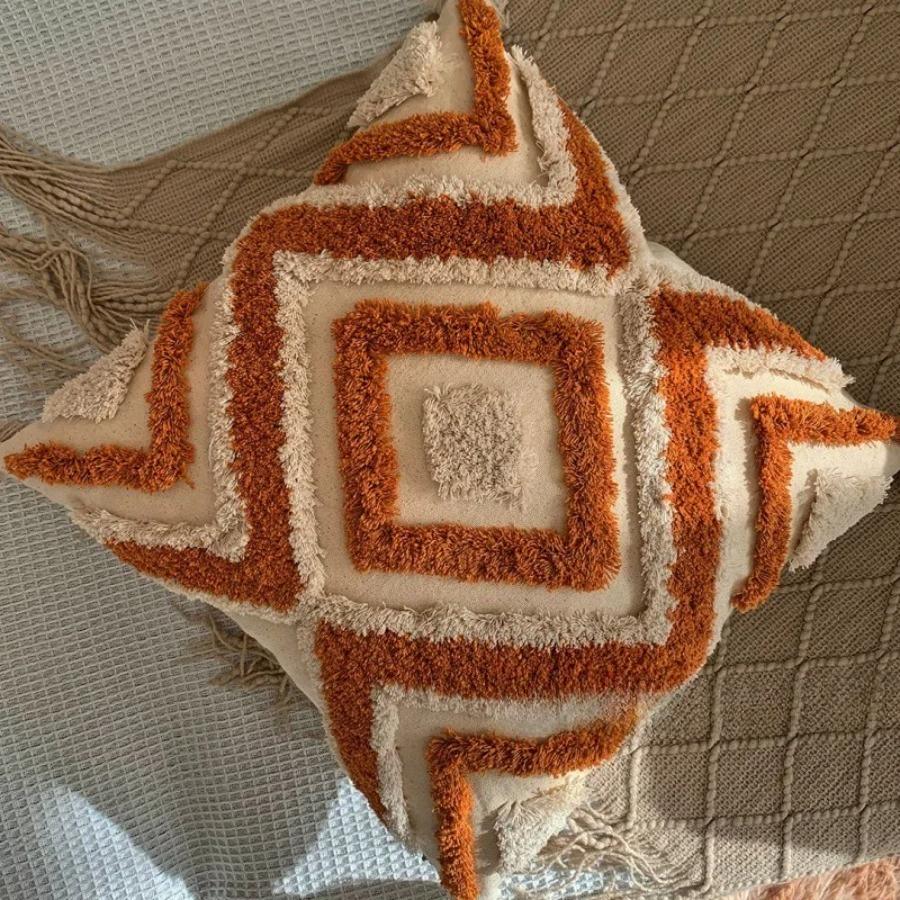 Bohemian Pillow Cushion Cover Geometry Embroidered Tassel EmbroideryLong Pillowcase Living Room Sofa Home Decor Customized