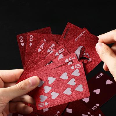 PVC Vodotěsné Skládací Silné Červené Hrací Karty Deskové Hry pro Rodinu Venkovní Piknik Zabití Času Zábava Hračky