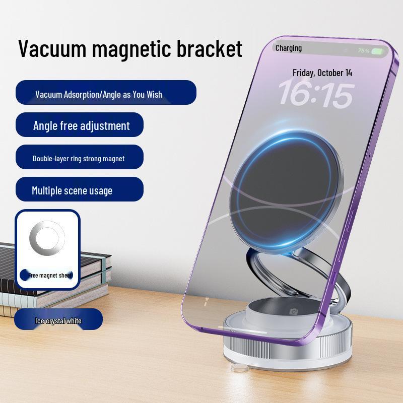 2025 Magnetic Vacuum Phone Holder: Foldable, Rotating, Multifunctional Car Mount T28 Alloy