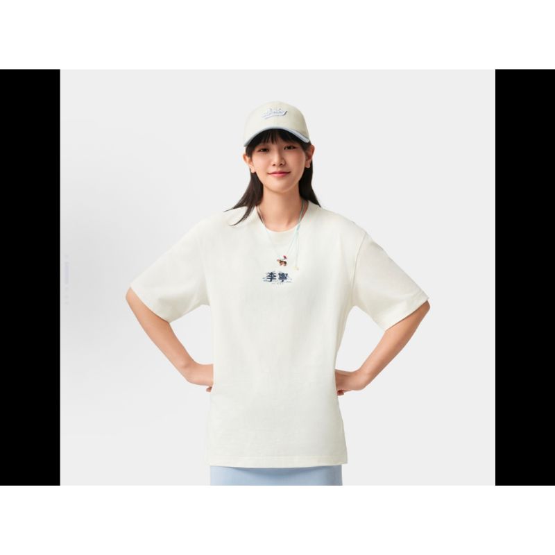 Li Ning Sports Lifestyle Series American Casual Simple Quick-Dry Comfortable Solid Color Round Neck Pullover Short Sleeve T-Shirt AHSV277-9