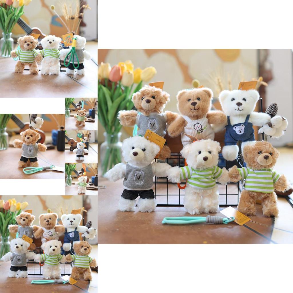 Cute And Charming Teddy Bear Keychain Plush Toy Soft And Cozy Bag Decoration