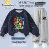 Rhythm Box Boys' 2025 Trendy Autumn Sportswear Set for Medium and Large Children