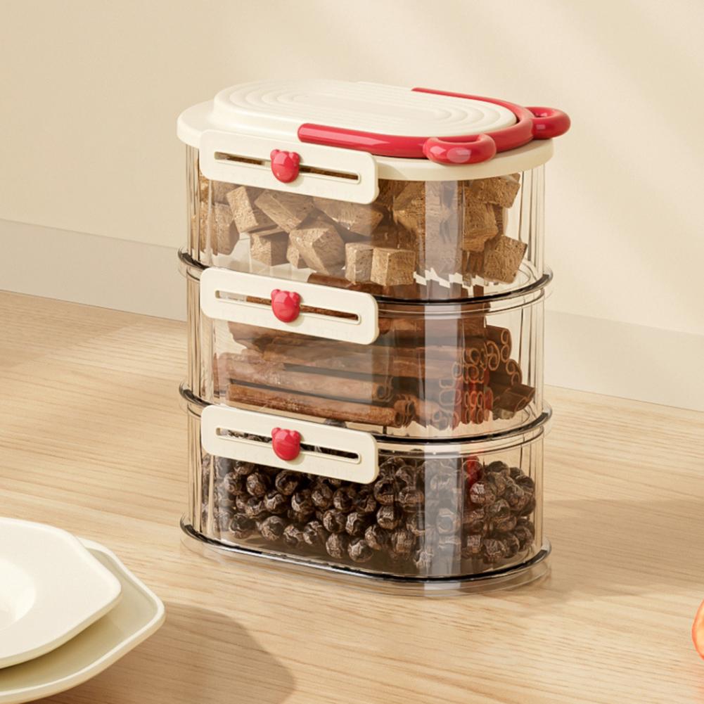 Kuchyňská polička na koření Vzduchotěsné nádoby na koření Kompaktní sada pro skladování koření s uzavíratelnými sklenicemi a boxy Efektivně uspořádejte koření