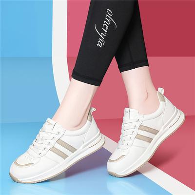 Autumn New Women's Shoes, Athleisure White Shoes, Korean Version of the Trend, Thick-soled Flat Daddy Shoes, Board Shoes