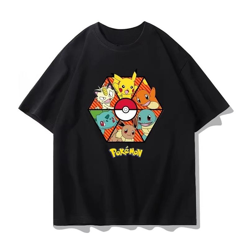 Potdemiel Summer New Pikachu Print Children's T-Shirt Suitable for Boys and Girls