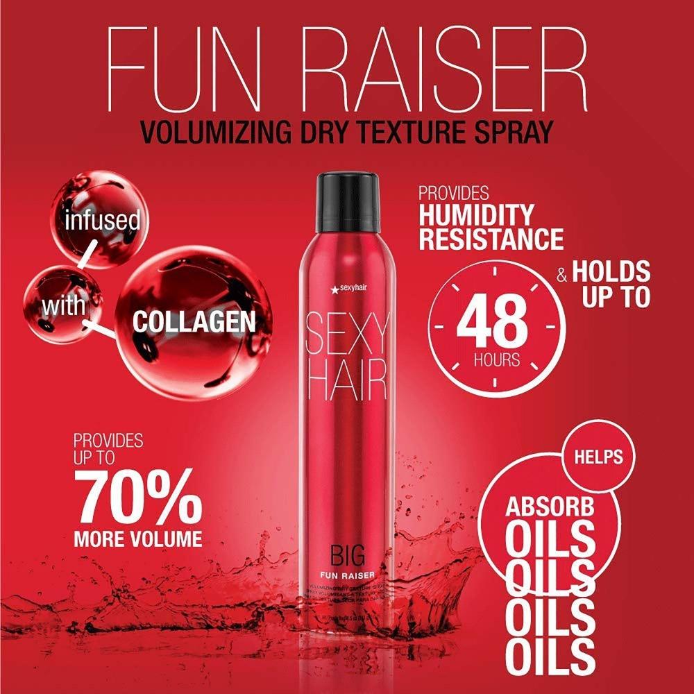 Sexy Hair Big Sexy Hair Fun Raiser Volumizing Dry Texture Spray With Collagen 8.5 Oz