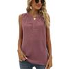 Summer Women's Solid Color Chiffon Loose V-Neck Jacquard Sleeveless Casual Vest Top for Crossborder European American