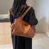 Women's PU Leather Large Capacity Crossbody Tote Handbag for Work and Commute