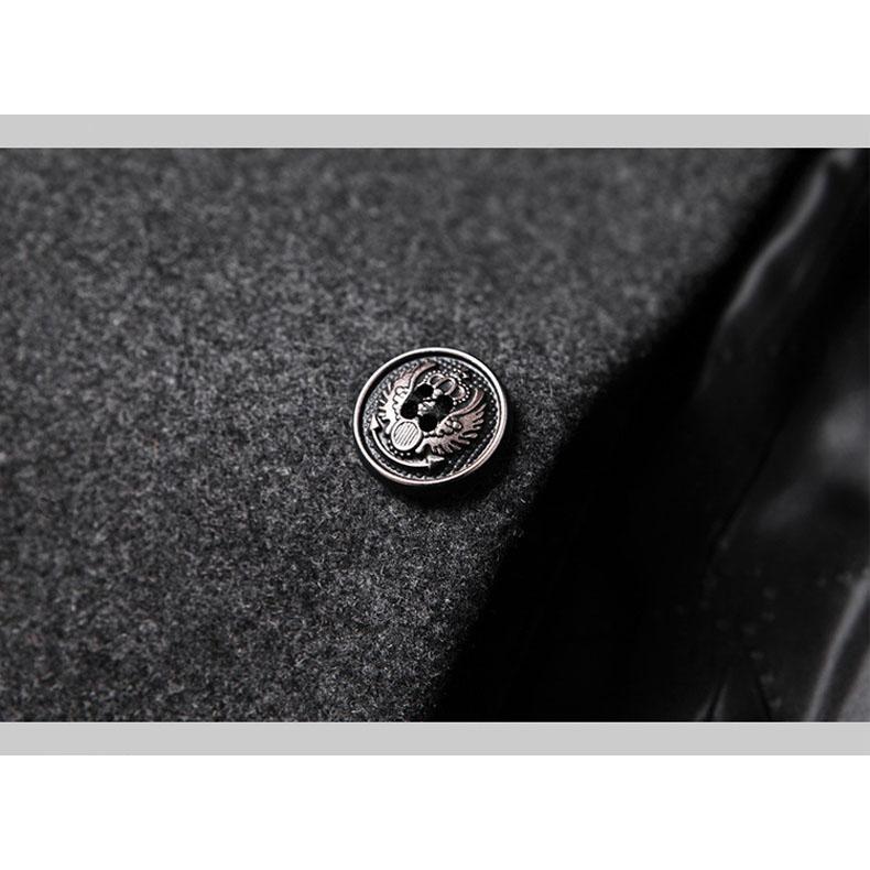 Pánsky vlnený kabát v európskom a americkom štýle na jeseň a zimu Stredne dlhý bavlnený zahustený biznis pánsky kabát