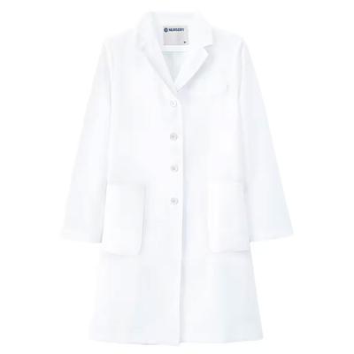 [Nursery] Doctor's Coat, Lab Coat, Medical Gown, Laboratory Coat, Research Coat, Smooth and Wrinkle-Resistant, Women's Size L, White 8049301A