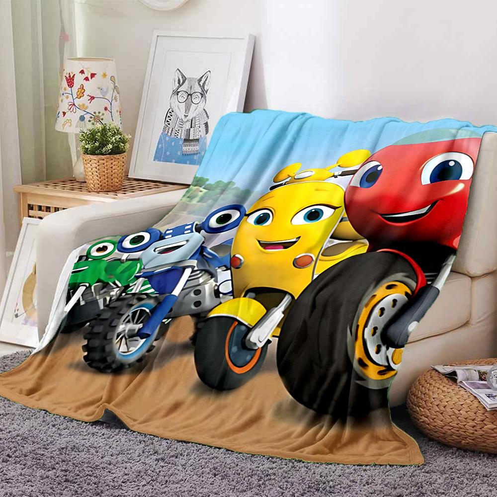 Monster Machine Adventure Flannel Blanket Super Soft Warm Cozy Blanket for Sofa Bed Office Travel All‑Season Home Decor Gift