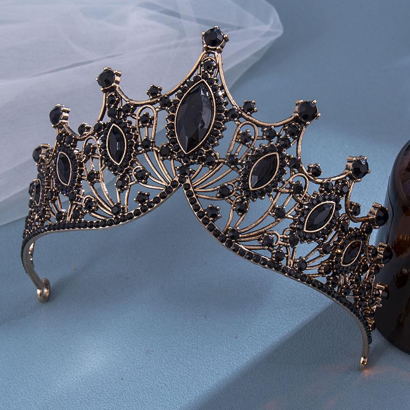 Baroque Birthday Crown Hair Accessory High End Travel Photography Crown Headwear Halloween Bun Hair Band Accessory