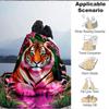 1 st Tigermönster, Blommig filt, Pläd för soffa, säng, resor, Tryckt filt med mjukt och varmt tyg yy250918139