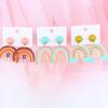 1 Pair Stud Earrings Cute Allergy Free Acrylic Creative Design Rainbow