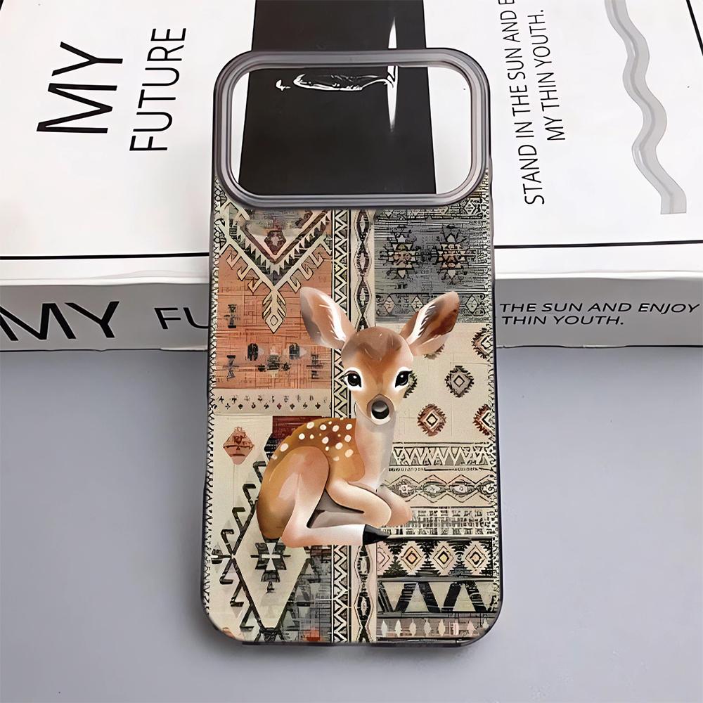 Cloth Patterned Deer Phone Case For IPhone 17 Pro Max 17Air 11 13 12 14 15 16 Plus Soft Silicone Fashion 15 Pro Cover Case