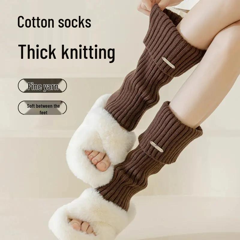 New Arrival: Autumn/Winter Women's Mid-Tube Calf Socks - Warm, Japanese-Style Scrunched Design