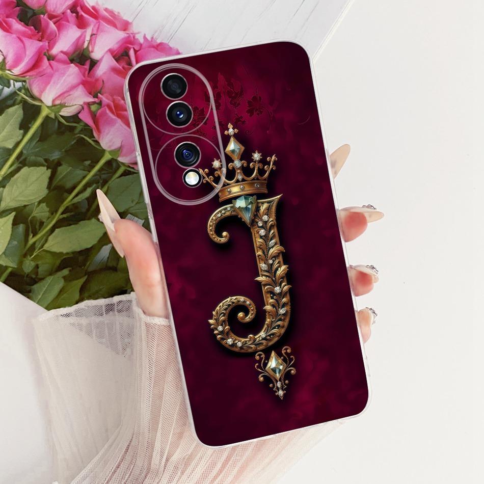 Für Honor 70 70Pro Pro+ Königliche Krone Anfangsbuchstabe Partner Handyhülle Für Honor70 70 Pro Plus 5G Weiches Silikon TPU Stoßfänger