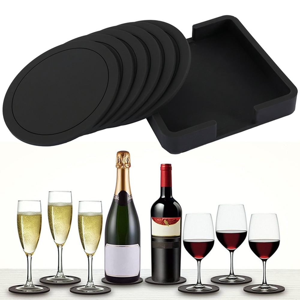 

Drink Tea Home Decoration Heat Resistant Round Table Decor Table Mat Coasters Mug Pad Placemats чорний