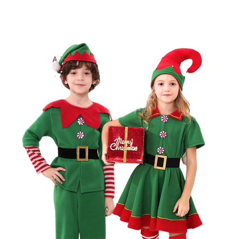 Children and Adults Christmas Elf Costumes Santa Claus Costume Sets Halloween Cosplay Products