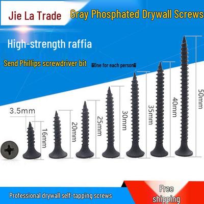 Gray Phosphated M3.5 Countersunk Self-Tapping Drywall Screws for Wood and Gypsum Board