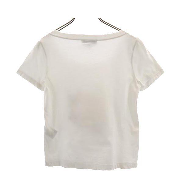 SEE BY CHLOE Logo Print Short Sleeve U Neck T-shirt 2 White Women Used