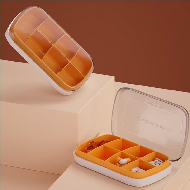 Transparent and visible matte cover medicine box, portable, seven compartment, large capacity medicine storage box