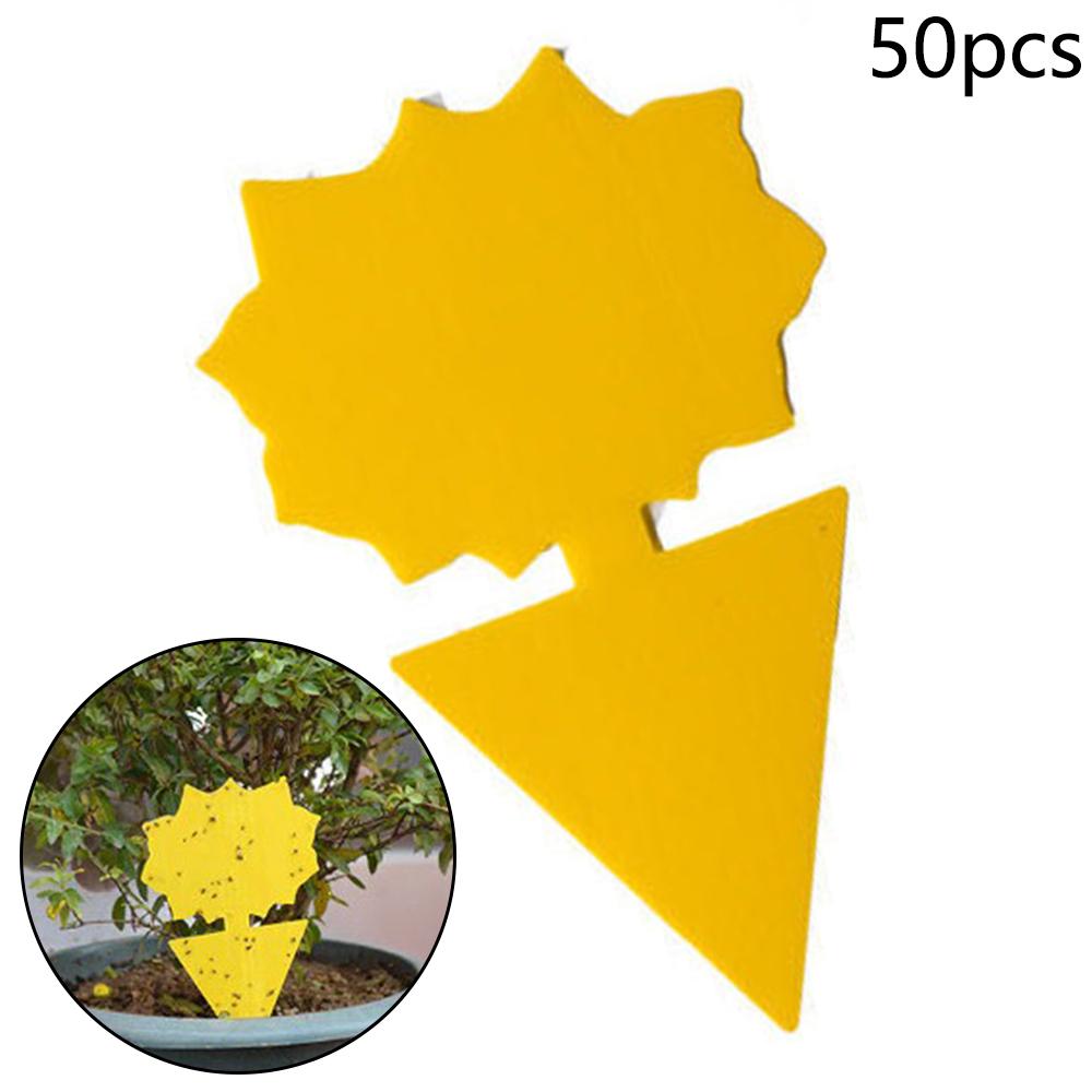 10Pcs Sticky Fly Trap Paper Yellow Traps Fruit Flies Insect Glue Catcher Wasp