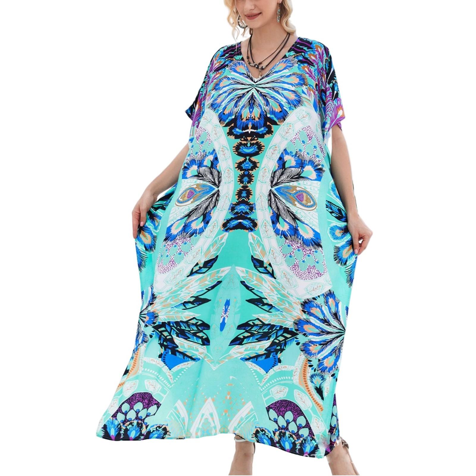 

Пляжна сорочка з барвистим квітковим принтом у бікіні для відпустки One Size