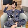 Spring & Autumn Children's Cartoon Cardigan Pajamas for Boys & Girls - Long Sleeve, Loose Fit, S/M/L Sizes