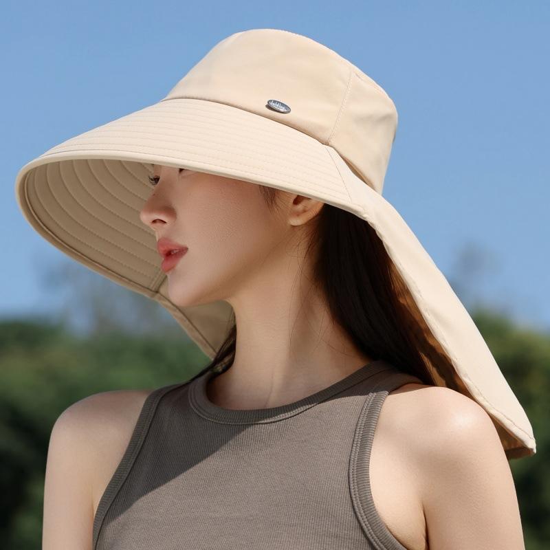 Sun Hat Women'S Ice Silk Eaves Shawl Shade Sunscreen Hat Neck Face Hat Outdoor Uv Protection Hat