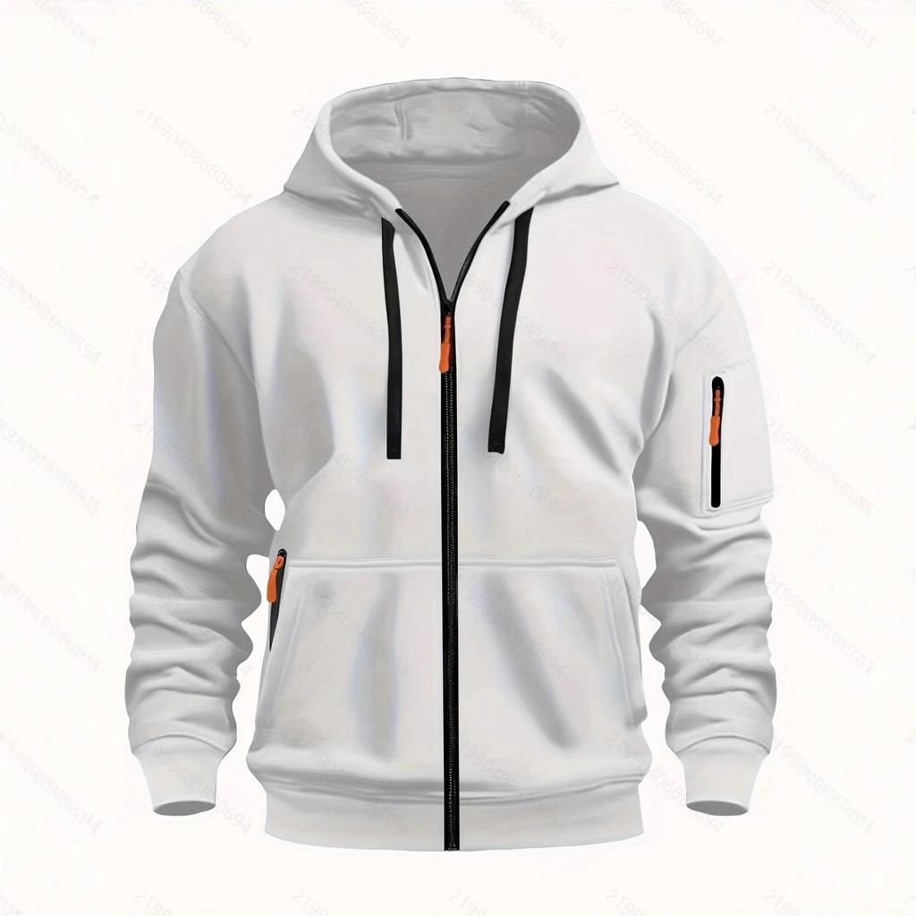 Pánská jarní a podzimní mikina s kapucí a zipem - Mikina s kapucí & Ležérní bunda