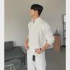 Men's High-End White Half-Turtleneck Zipper Knit Pullover Sweater, Fashionable and Versatile Long-Sleeved Jacket