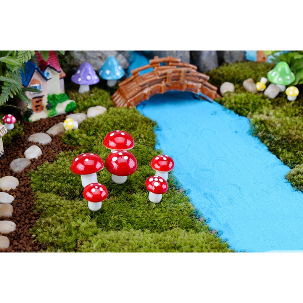 20Pcs Miniature Foam Mushrooms Colorful Small Size Suitable for Fairy Garden Terrarium Home Outdoor Decor Micro Garden