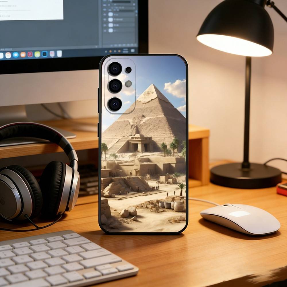 The Pyramids of Giza Phone Case For Samsung S25,S24,S21,S22,S23,S30,Ultra,S20,Plus,Fe,Soft Silicone Black Cover