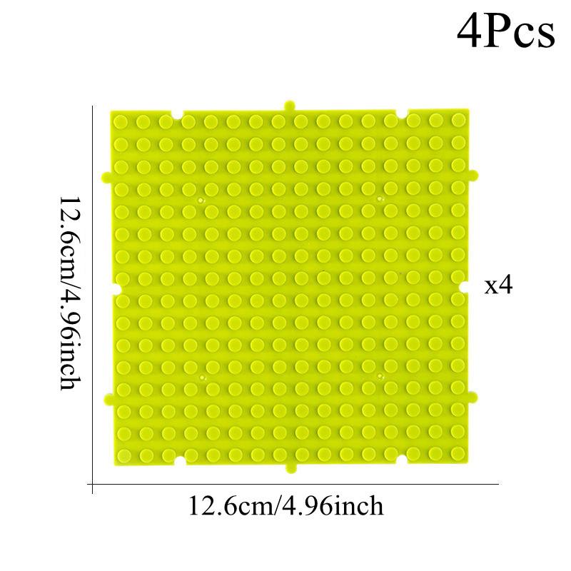 4 pièces 16x16Points Assemblage Illimité Plaque de Base Bloc de Construction DO-IT-YOURSELF Classique Briques Plaques de Base Assemblées Construction Jouets Amusants vert clair