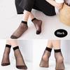 10Pairs Solid Color Socks Women Sexy Elastic Silky Transparent Thin Short Stockings Ladies Casual Ankle Socks