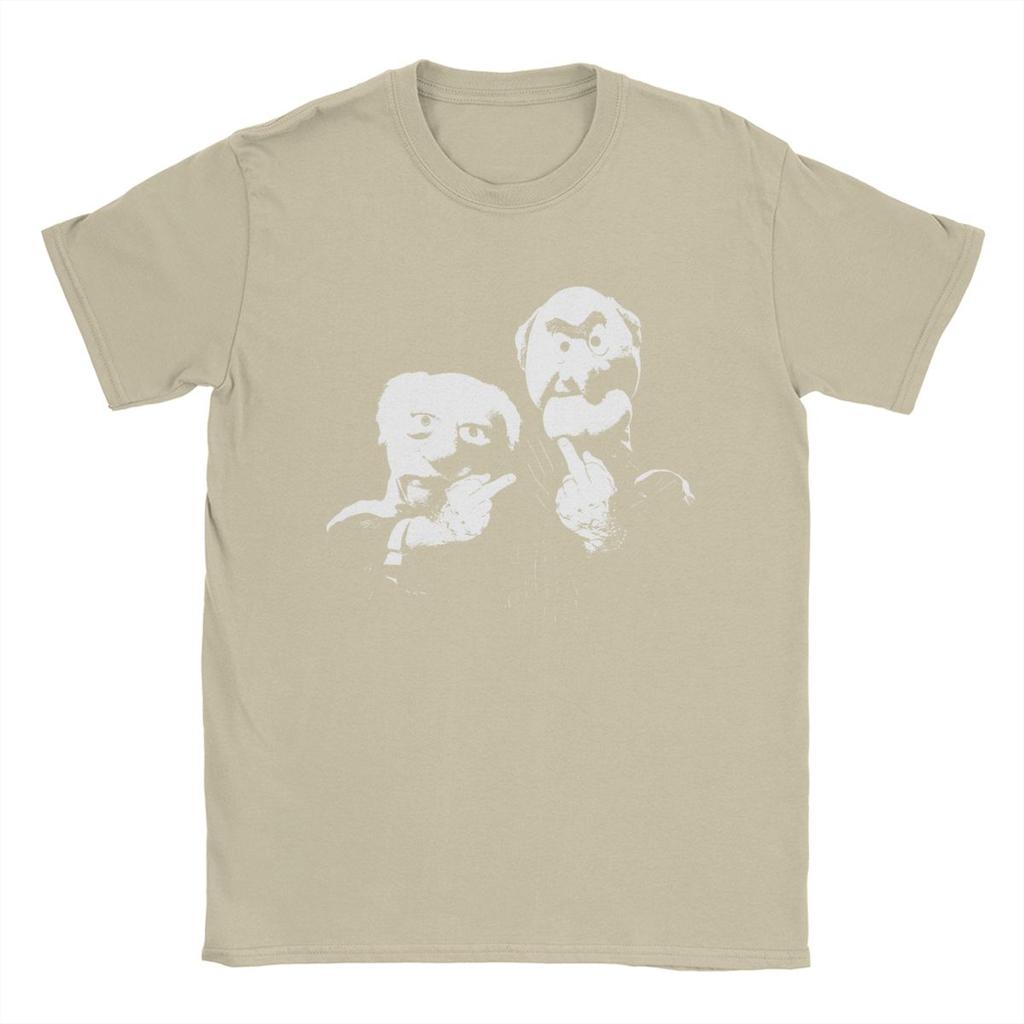 Statler Und Waldorf Stinkefinger Herren T-Shirts Lustige T-Shirts Kurzarm Rundhals T-Shirt Reine Baumwolle Geschenkidee Kleidung