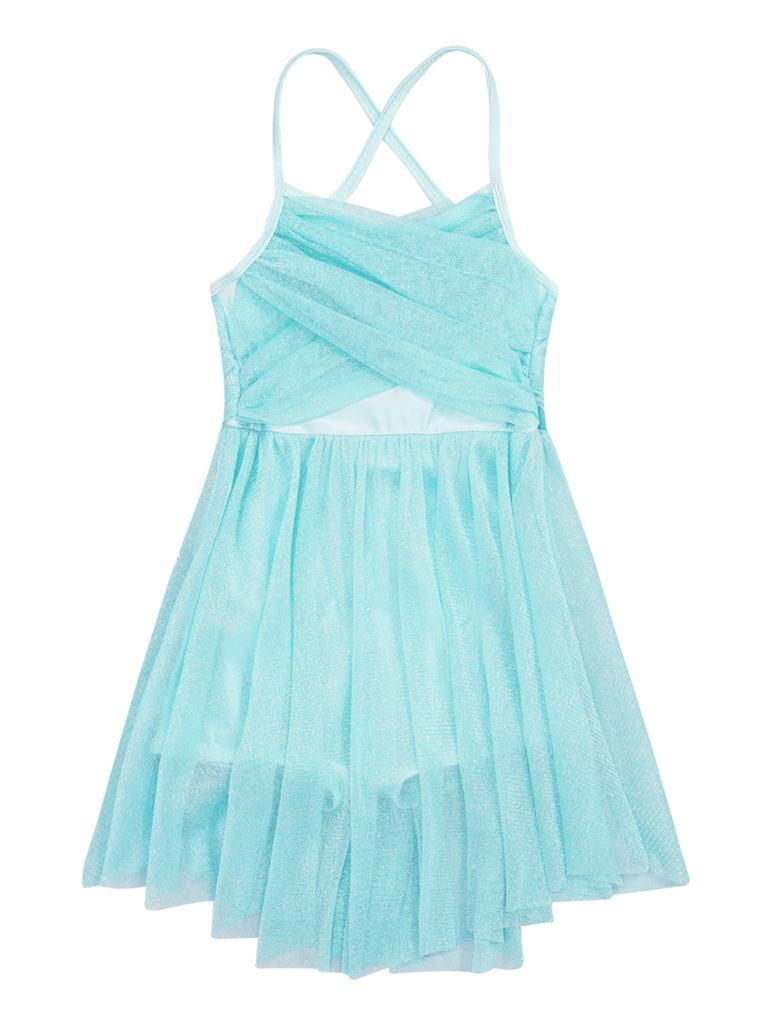 Dziecięce dziewczyny Camisole Fancy Dress Spaghetti Paski Balet Łaciński taniec współczesny Błyszcząca sukienka liryczna