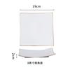 White Gold Ceramic Plate Square Tableware Western Steak Salad Tray Main Course Decorative Tableware Household Tray