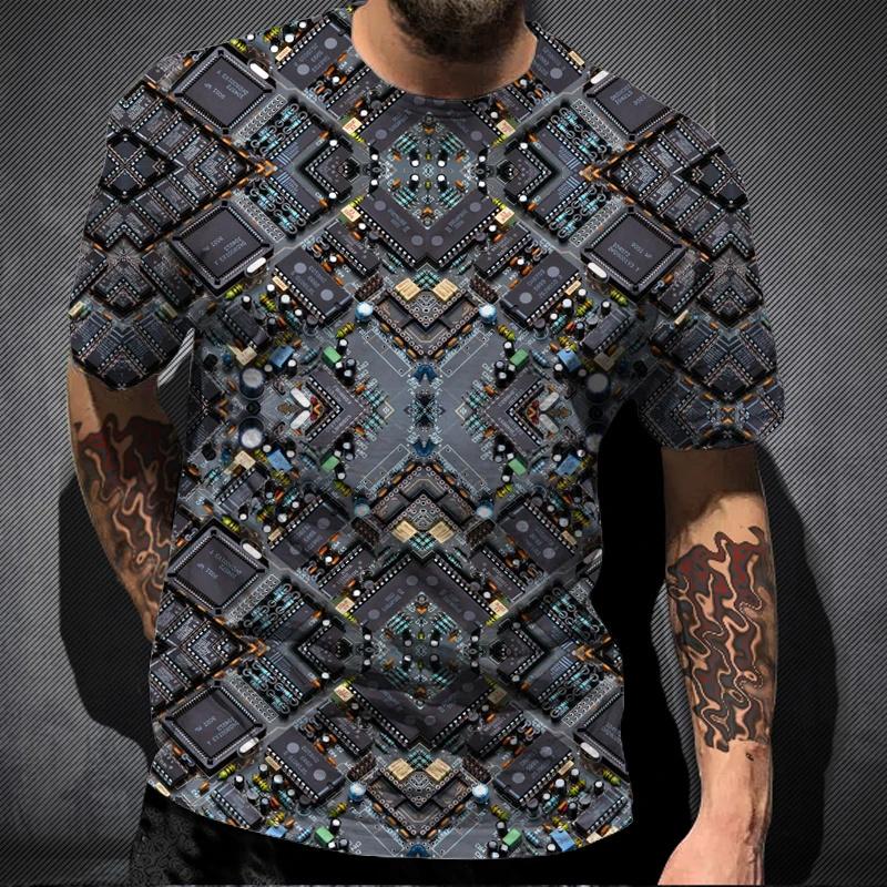 3D Printed Circuit Board Graphic T Shirt For Men Summer Fashion Harajuku T-shirt  Electronic Chip Creative Tee Shirts Women Gym