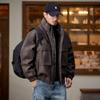 Amerikanische Workwear PU-Leder Herren Daunenjacke - Winterkollektion 2025, High-End Trendmarke.