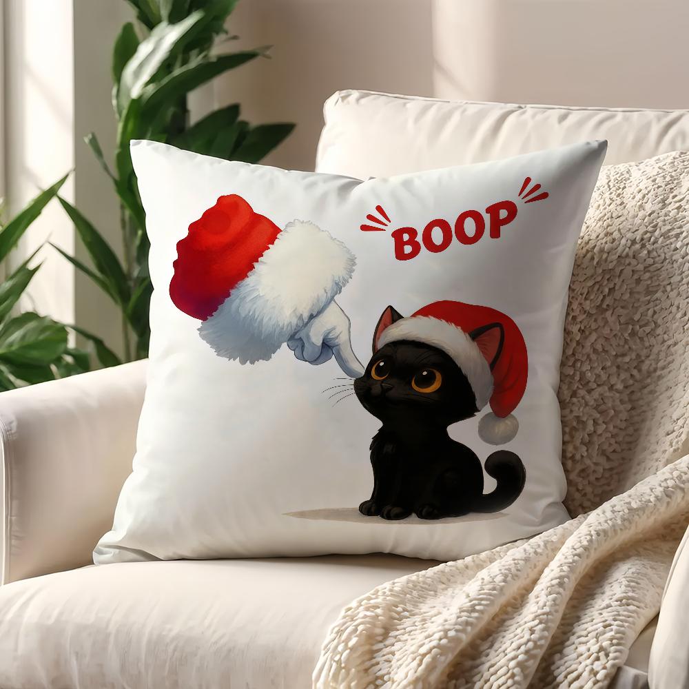 Christmas Cartoon Cat Cushion Cover Best Home Office Coffee Pillow Sofa Printing Decoration Room Shop Car Nordic Simplicity Hit