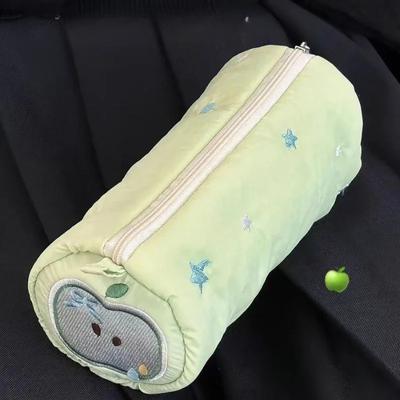 INS Fris Groene Appel Borduur Etui Schattig Kinderen Draagbaar Schrijfgerei Pennen Etui Kawaii Terug naar School Benodigdheden Meisjes Make-up Tas