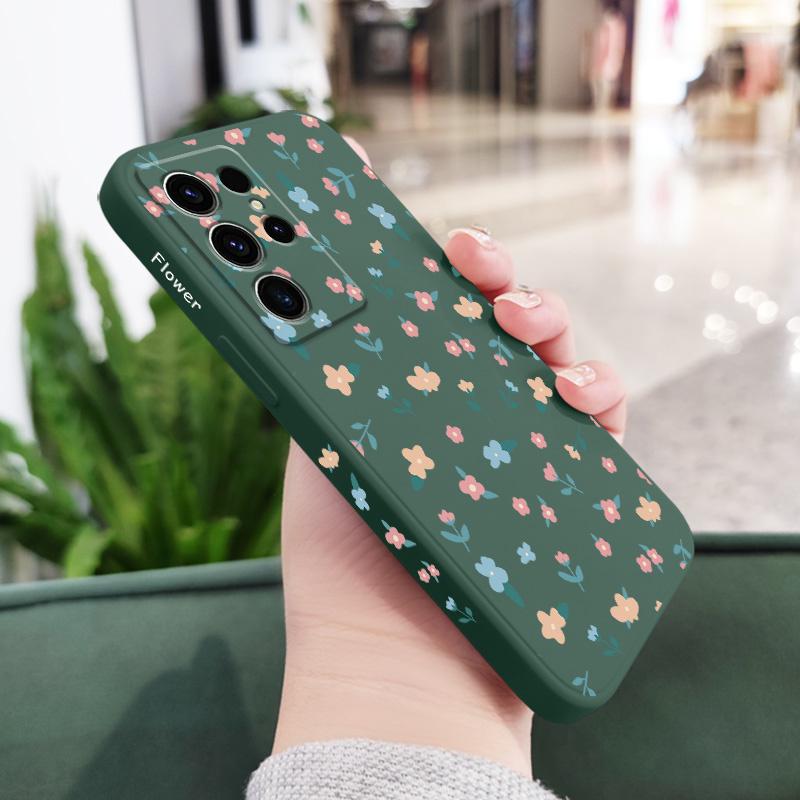 Drunk Fallen Flowers Phone Case For Samsung Galaxy S25 S24 S23 S22 S21 S20 S10 S10E Ultra Plus FE Note 20 Ultra Plus Cover