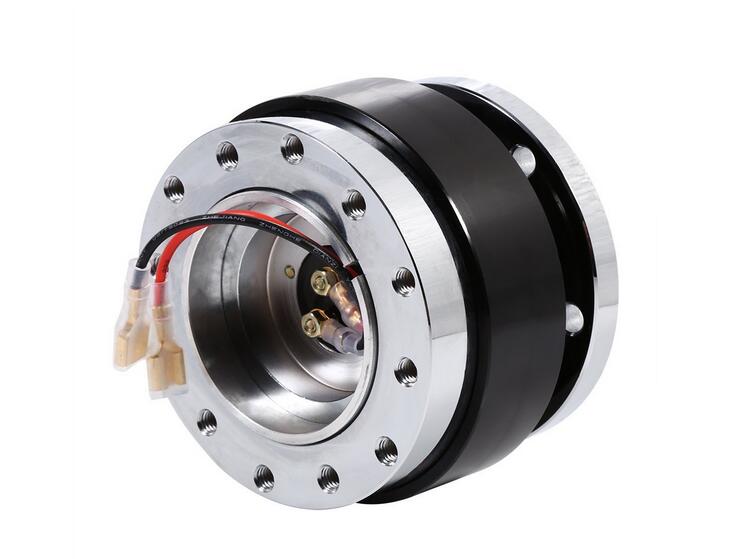 6 Hole Car Steering Wheel Quick Release Hub Adapter Snap Off Boss Kit Black