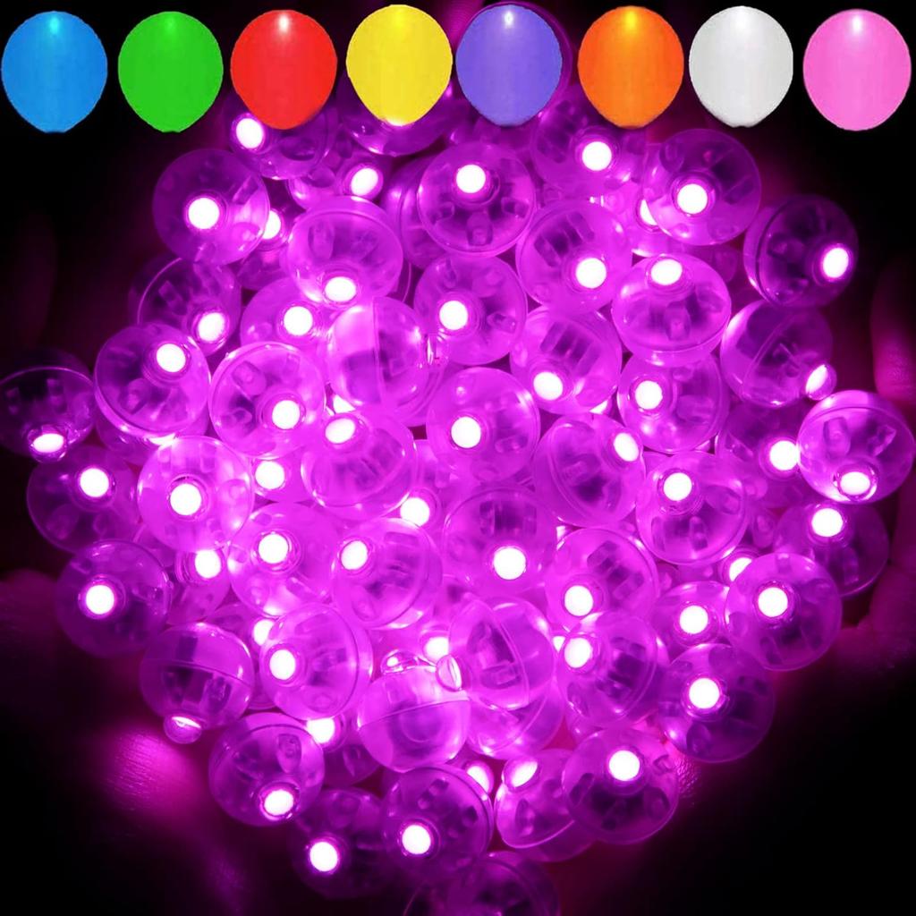 Aogist 100 Stück Weiße Ballonlichter, Lange Standby-Zeit Wasserdichtes Mini-Licht, Batteriebetrieben, Runde LED-Kugel Lampe für Latexballon Papierlaterne Party