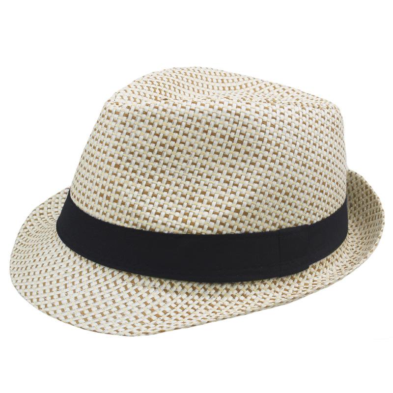 Jue Hat Sommer-Strohhut für Herren mittleren Alters und älterer Herren, britischer kleiner Zylinder, Outdoor-Sonnenschutz, Gentry-Hut